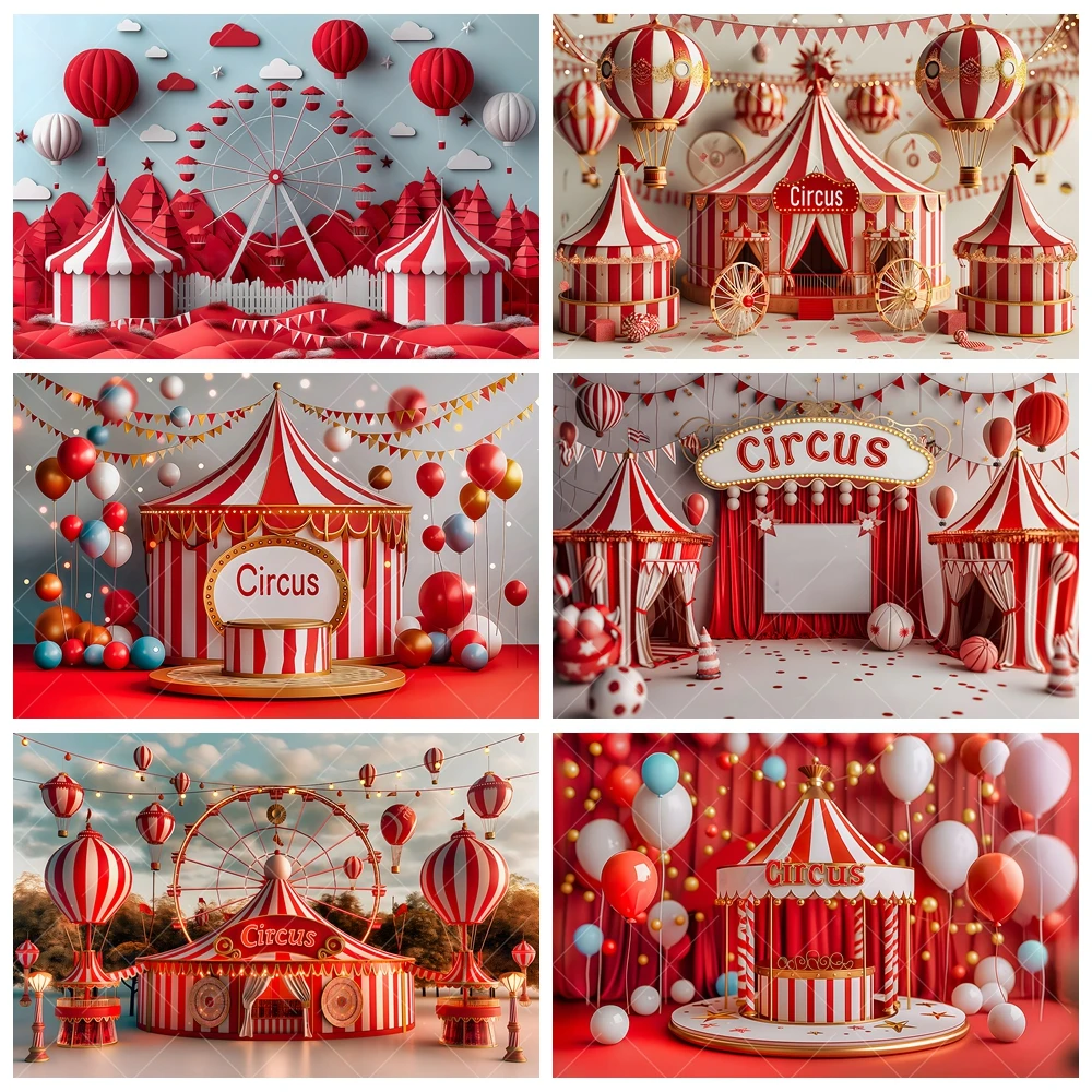 Fondo De Circo Y Carnaval Para Fiestas - 2.15 X 1.5 M, Tela De Poliéster, Con Ojales