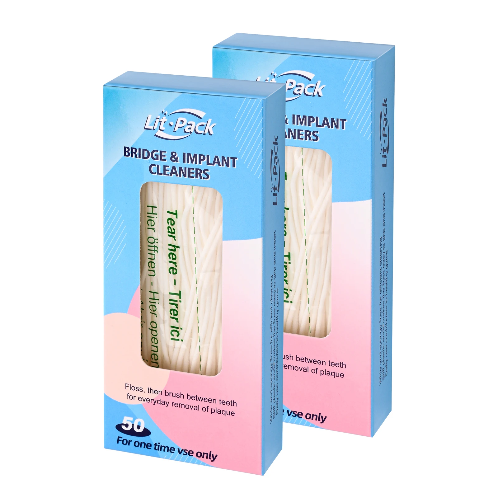 Sponge Floss 50pcs Pre-cut Segment for Cleaning Implants Bridges