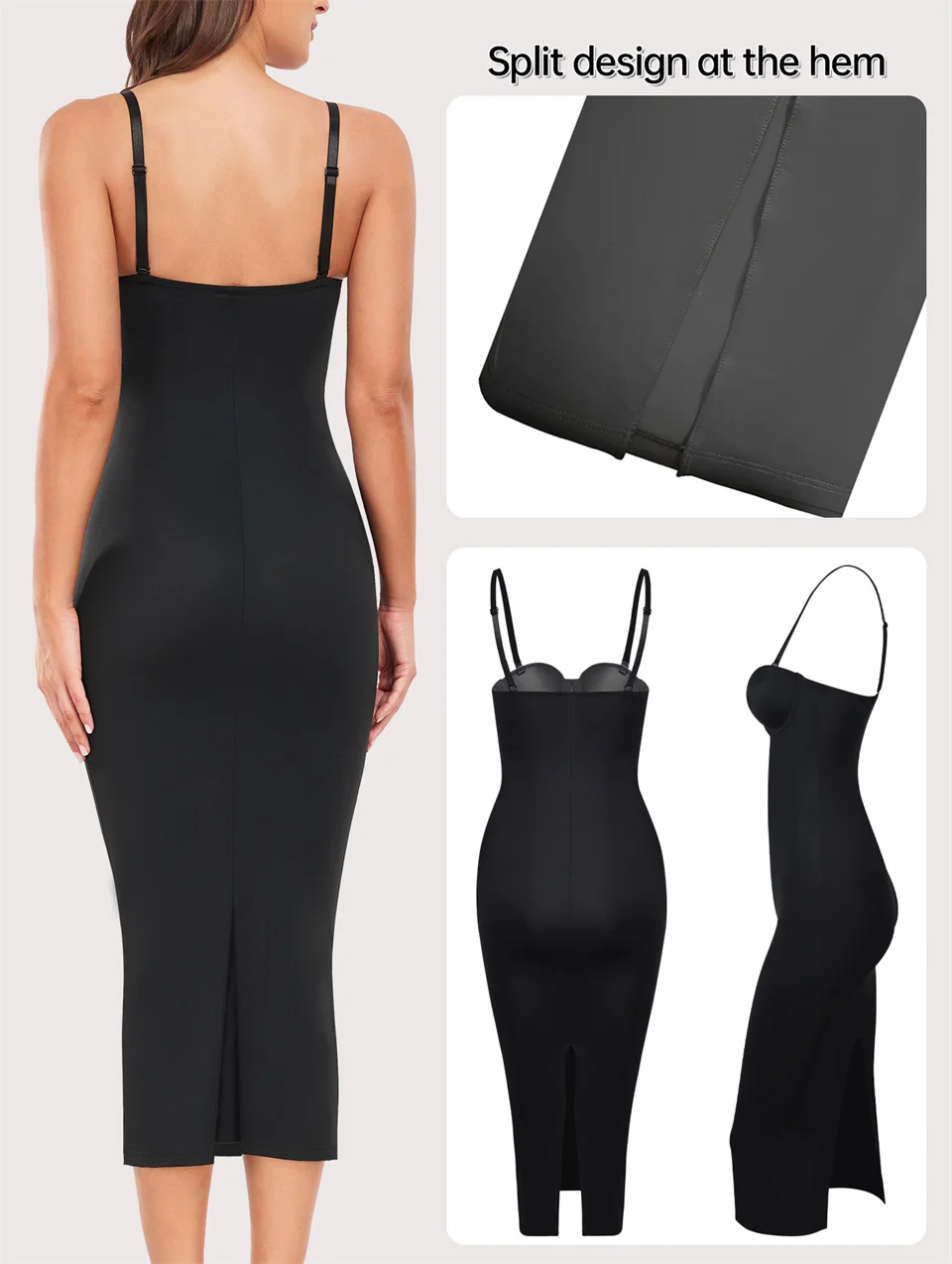 Description Picture 6 of itemBecirzet Shapewear Body Shaper Women Butt Lifter Tummy Control Slimming Underwear push Up Bra  Hemline Split Dress