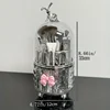 All-in-One Rotating Makeup Organizer - Clear Plastic Dustproof Cosmetic Storage - Lipstick Brushes & Accessories 3