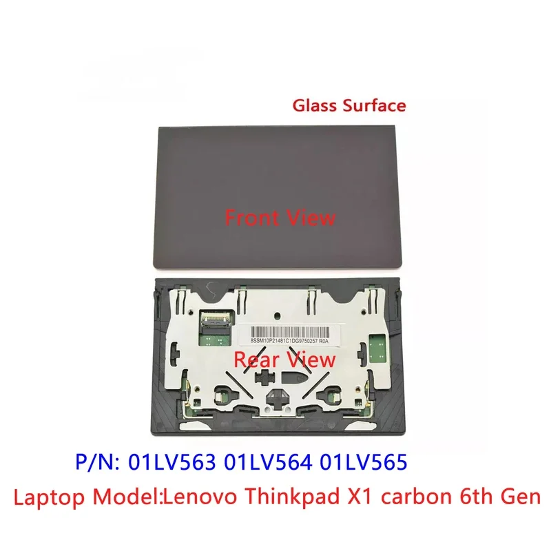 Black New Orig For Lenovo Thinkpad X1 carbon 6th Gen Touchpad Clickpad Trackpad No NFC Glass Version 01LV563 01LV564 01LV565
