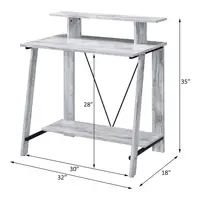 Nypho Antique White& Black Finish Writing Desk 2