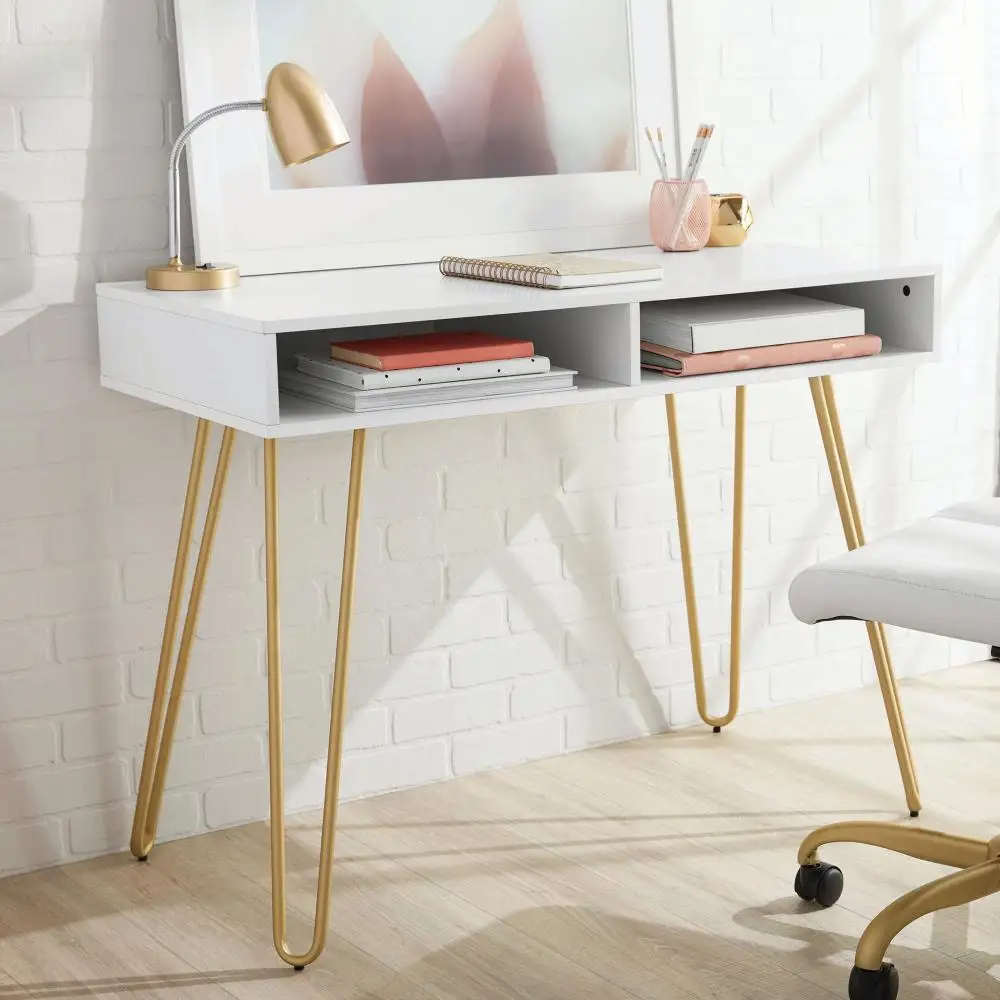 

Hairpin Writing Desk, Multiple Finishes Bedroom Dresser Room Storage Table Student Writing Desk
