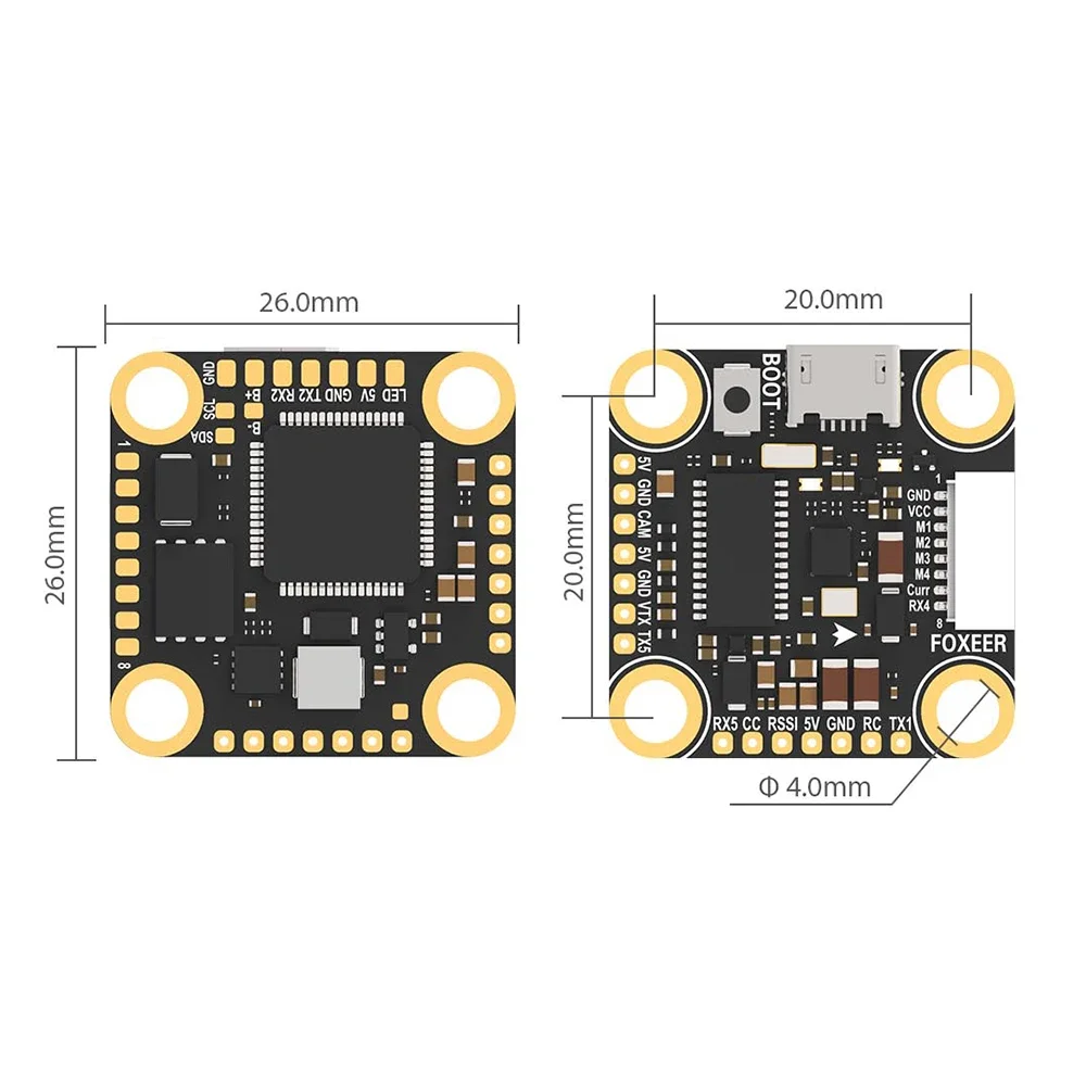 FOXEER F722 Mini V4 Flight Controller ICM42688 OSD Black Box 16M BEC DC5V/2.5A 2-6S Lipo for RC FPV Freestyle Drone thumbnail 6