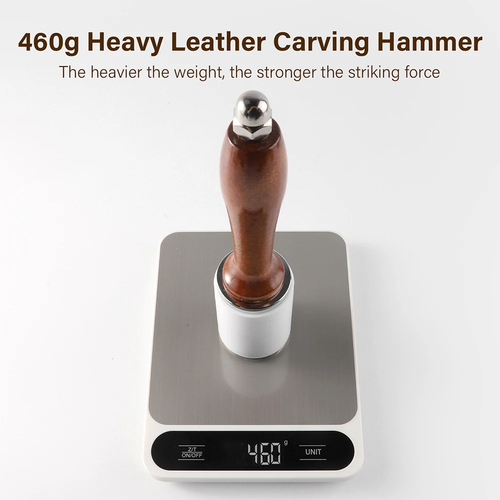 WUTA 전문 가죽 조각 망치 460g 나일론 망치 가죽 공예 펀치 인쇄 타악기 DIY 도구에 대한 말렛 나무 손잡이