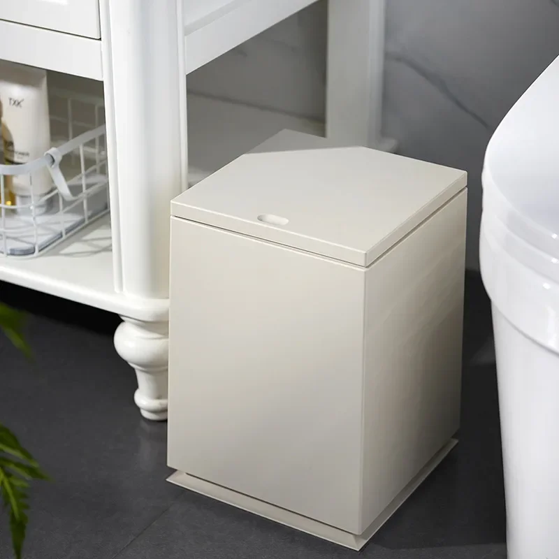 

Creative Daily Necessities Press Japanese Style Trash Can Square with Lid Wastebasket Plastic Trash Bin