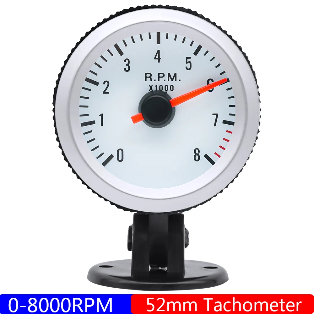Aramox 0‑8000RPM Tachometer 52mm Tacho Gauge Blue LED Backlight, 8000 RPM  Electronic Tachometer Tacho Gauge Meter for 4 6 8 Cylinders Gasoline Car