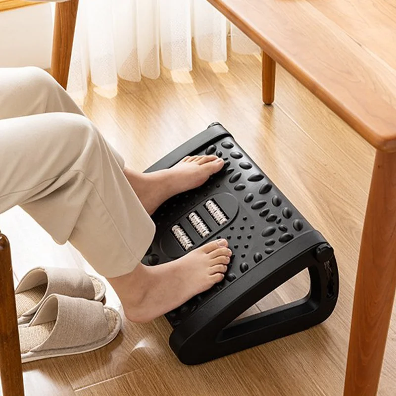 Massage footrest Adjustable Footrest Office Durable Tilting Footstool Relieve Leg Massage Surface Load Capacity Home Ergonomic