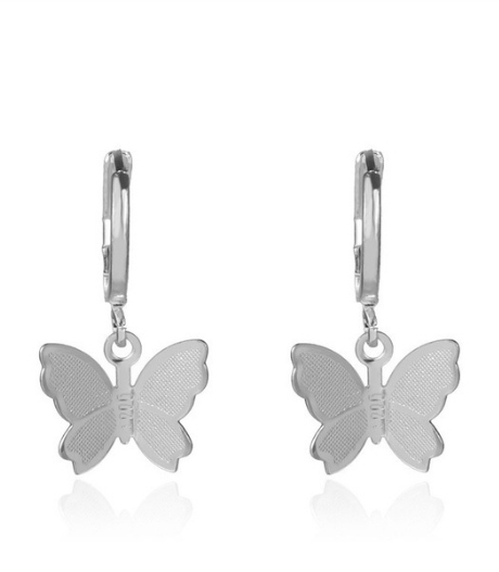 Fashion Geometric Butterfly Clip Earring for Teens Women Ear Cuffs Cool Jewelry Retro Chain Long Hanging Earings Metal Gift