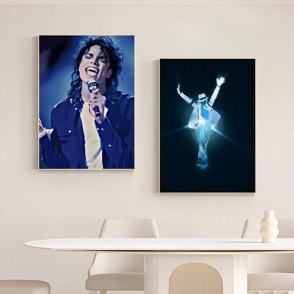 1pc Musicians And Singers Michael Jackson Self-adhesive Art Poster Waterproof Paper Sticker Coffee House Bar Room Wall Decor