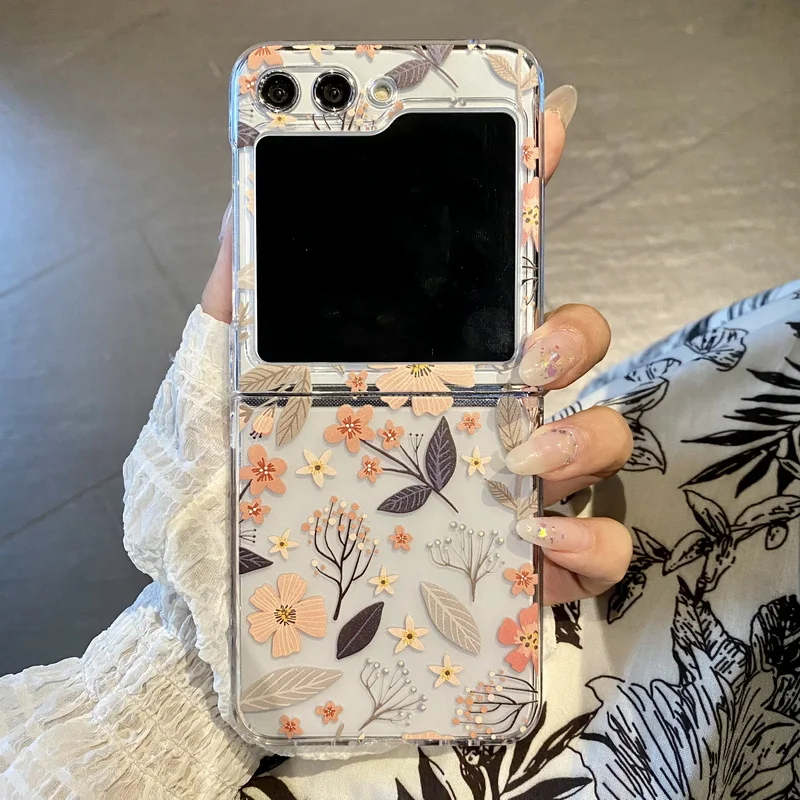 thumbnail image 1 of Funda trasera para Samsung Galaxy Z Flip 5, carcasa de lujo a prueba de golpes, transparente, dura, PC, Flip 4, 3, Flip5, Flip4, Flip3, 1 of 4