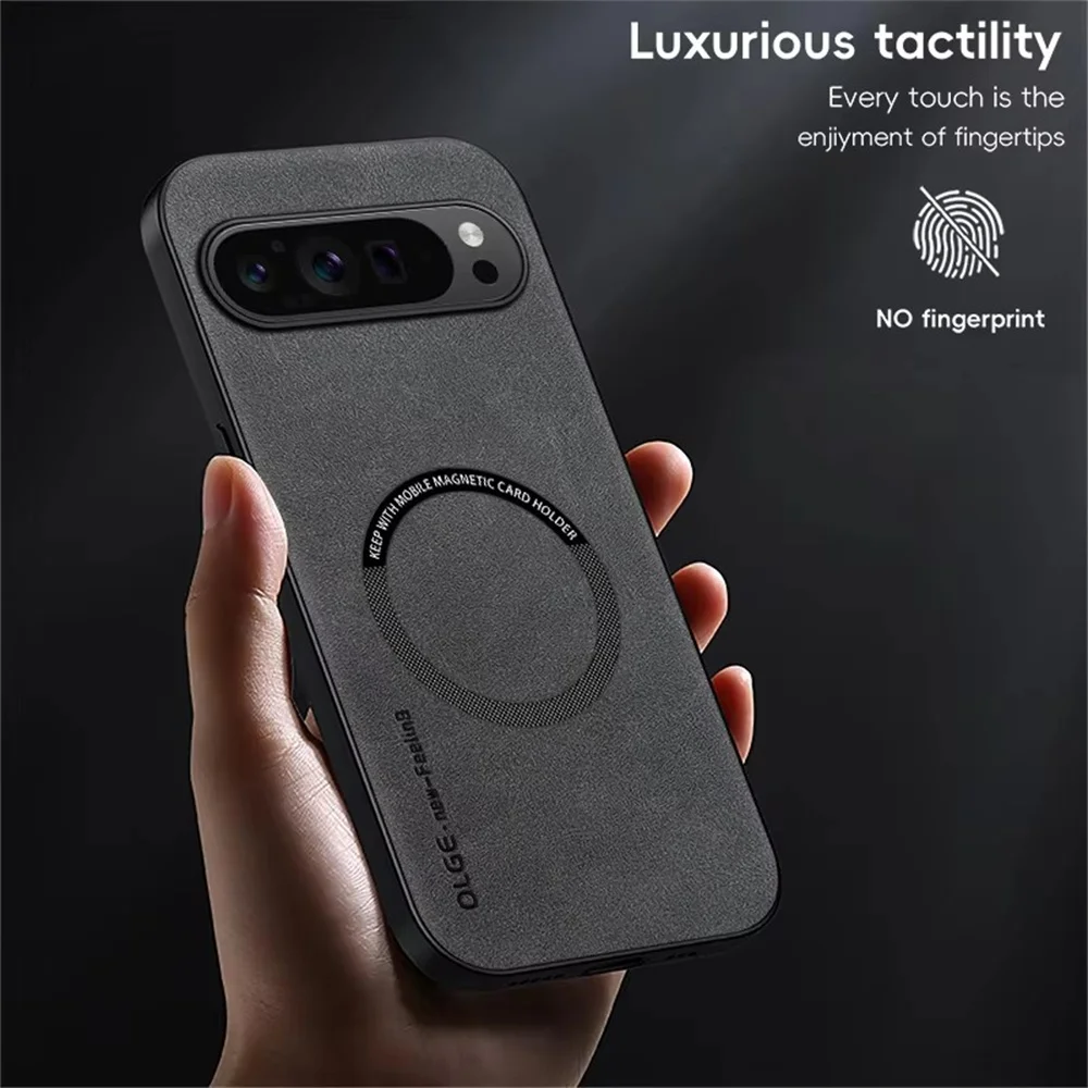 Magnetic Leather Shockproof Phone Case with MagSafe Functionality