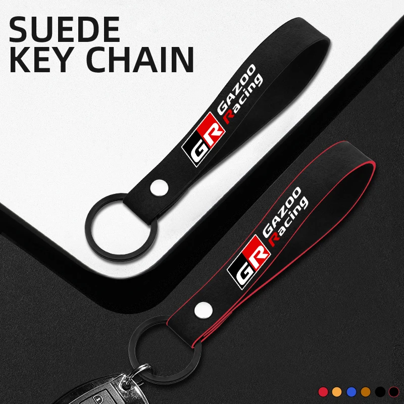 Car Keychain Metal Key Rings Suede Key Chain For Toyota Gr Sport Car