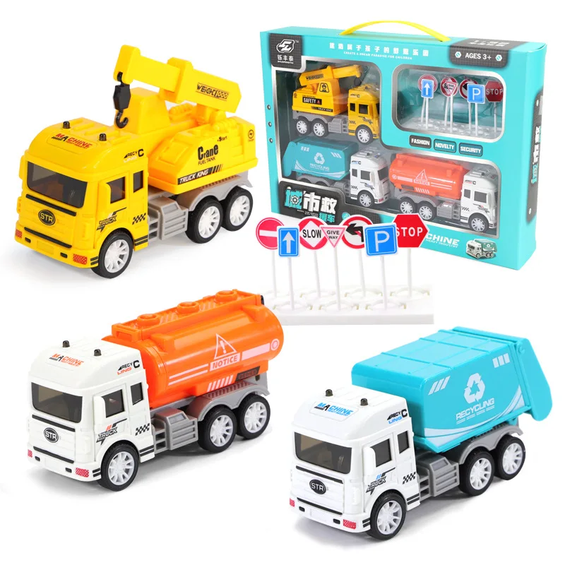 

Mini Car Model Toy Pull Back Car Toys Engineering Vehicle Fire Truck Kids Inertia Cars Boy Toys Diecasts Toy for Children Gift