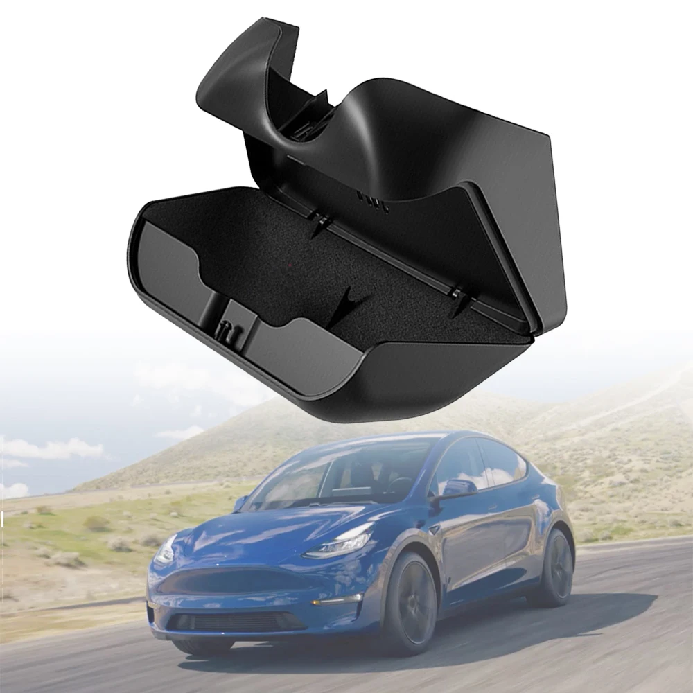 1pc Black Car Glasses Case Sunglasses Holder Box for Tesla Model Y Accessories