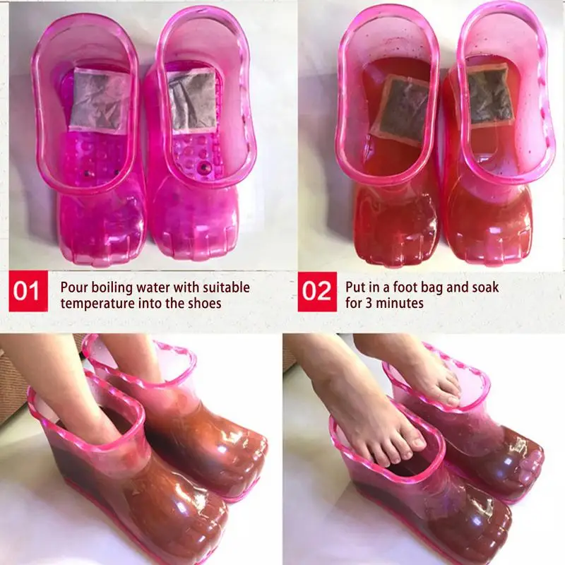 Foot Soaking Boots Massage High-Density Foot Soaking Boots Portable Household Soaker Heatproof Shoes For
