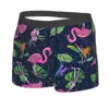 Flamingo Party Leaves Man's Boxer Briefs Underpants Highly Breathable High Quality Gift Idea 2