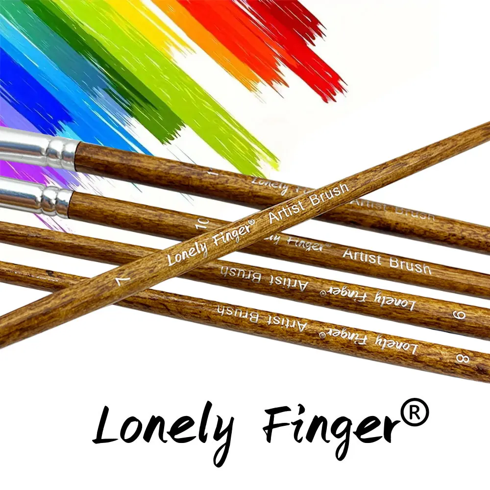 Artist Filbert Paint Brushes Set 12pcs, Soft Anti-Shedding Nylon Hair Wood Handle for Acrylic Oil Watercolor Gouache Paint 4