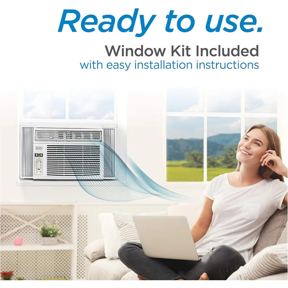 Window Air Conditioner with Remote Control,12000 BTU, Cools Up to 550 Square Feet, Energy Efficient, White