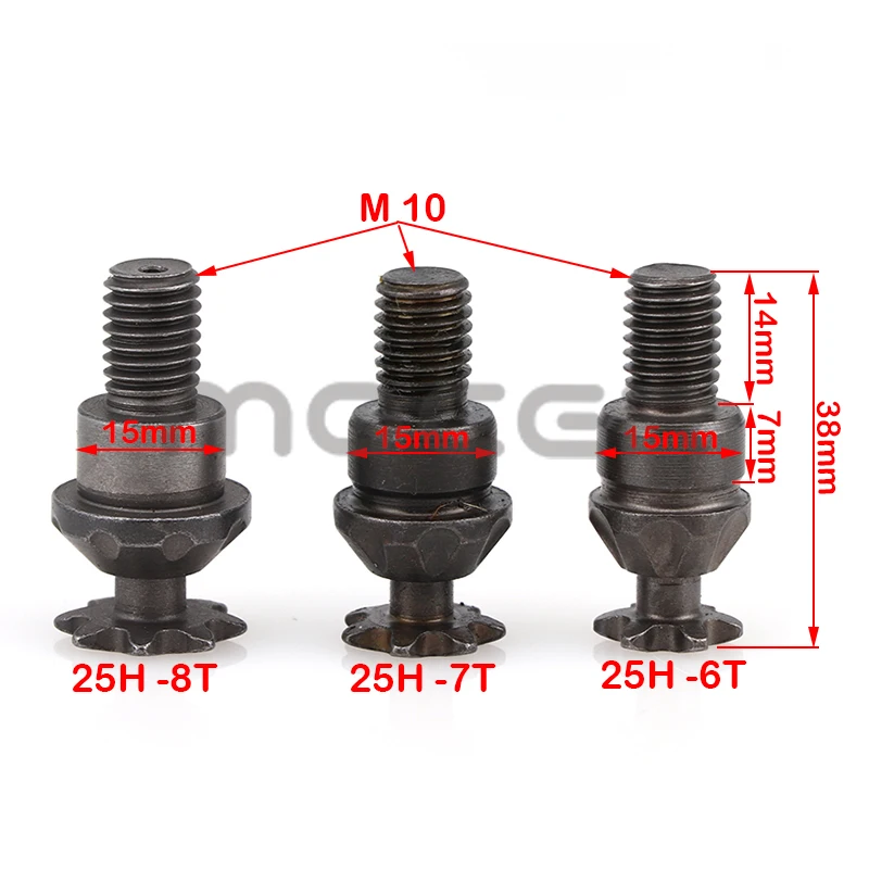 25H T8F 6/7/8 Tooth Clutch Drum Gear Box Front Pinion Chain Sprocket For 2 Stroke 47cc 49cc Pocket Bike/Mini Moto/Kids ATV Quad