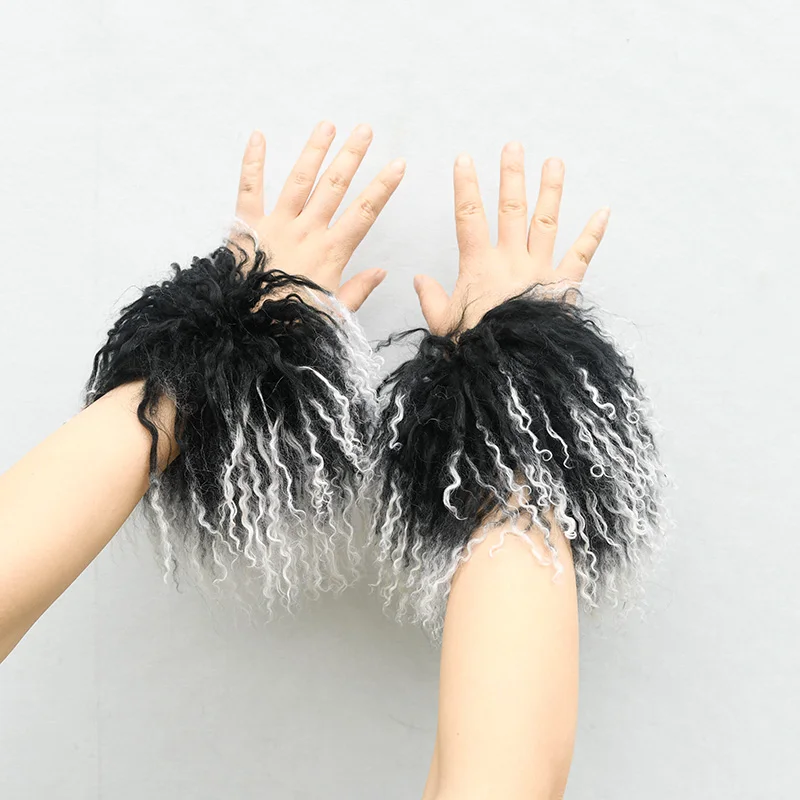Real Genuine High Quality Mongolian Lamb Fur Cuffs Natural Fur Cuff CX-A-47F
