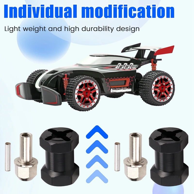 4Pcs Aluminum 12Mm Hex Wheel Hub Drive Adaptor Extension Combiner Coupler For 1/10 RC Car Crawler SCX10 D90