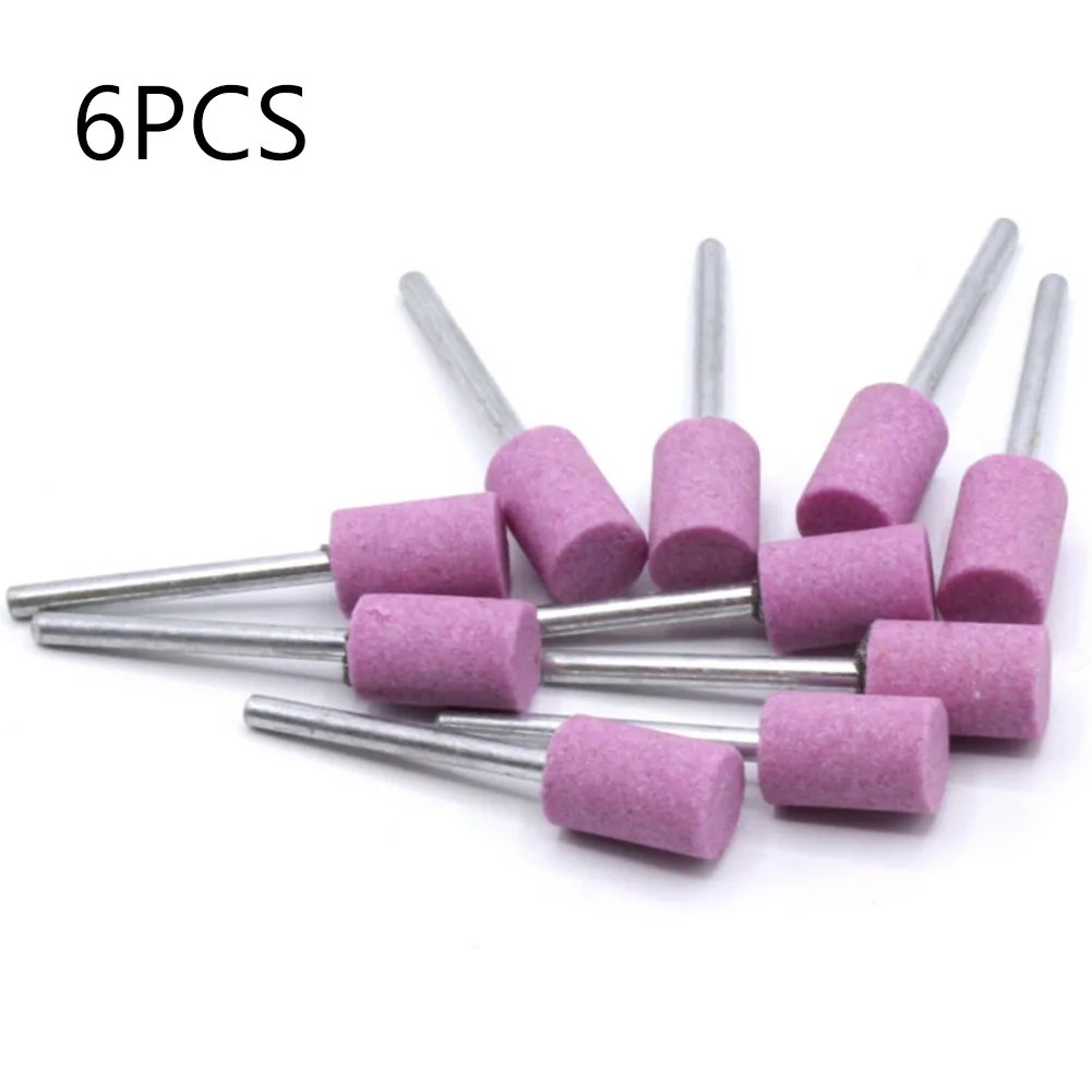 

Pink Abrasive Mounted Stone High hardness 6PCS Abrasive Mounted Grind Stone Rotary Tool For Wood Metal Mold Polishing