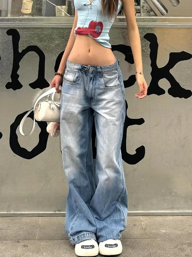 Pantaloni Jogging Donna Vintage Y2k Baggy A Vita Alta - Casual Larghi In Tessuto Morbido, Stile Streetwear E Ufficio, Colore Nero