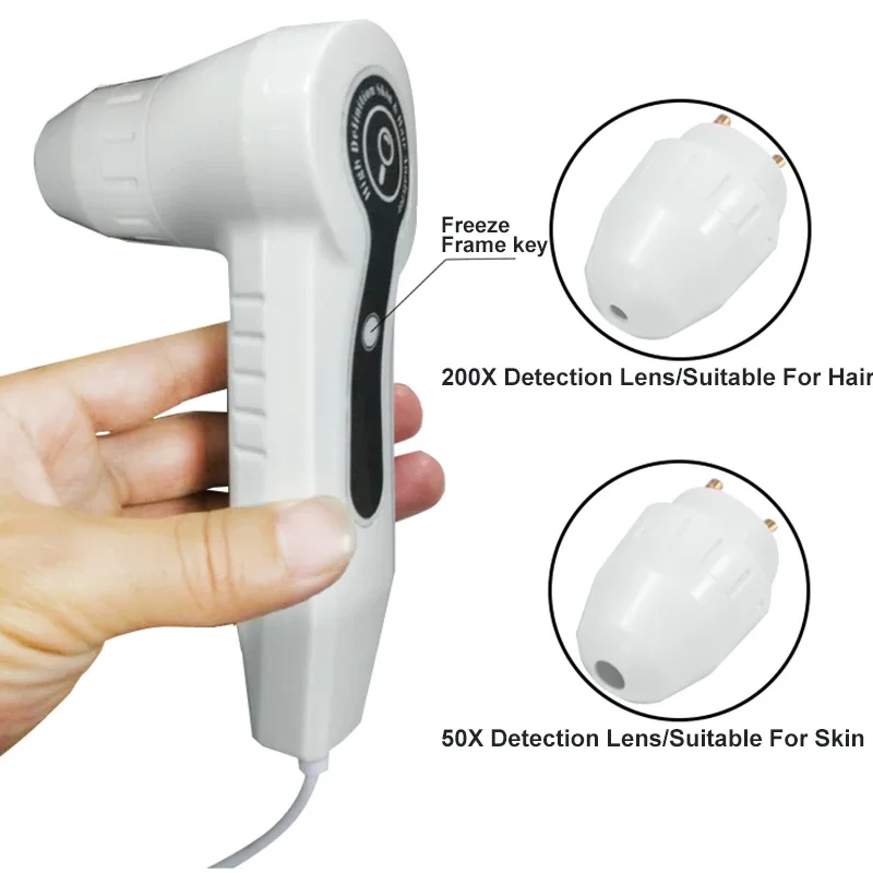 Skin Tester Scalp Detector 7 inch Skin Analyzer Machine Scalp Detector Hair Follicles Oil Moisture Tester Facial Skin Hair Analyser Machine Rechargeable