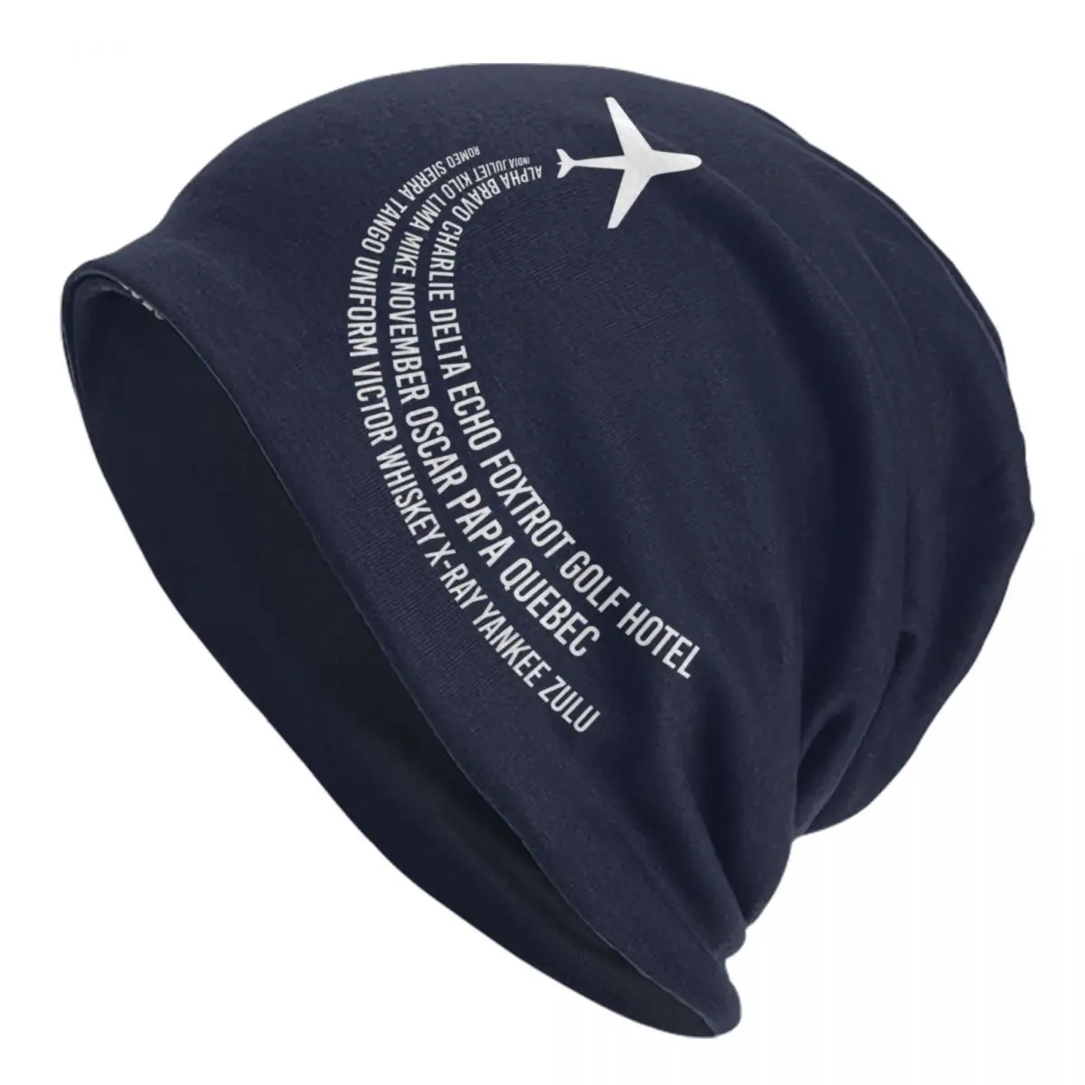 

Phonetic Alphabet Pilot Airplane Bonnet Hats Fashion Knit Hat Autumn Winter Warm Aviation Aviator Skullies Beanies Caps
