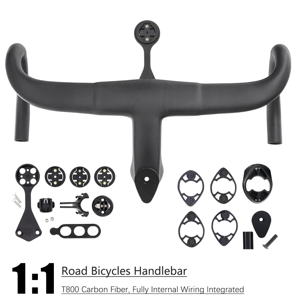 Road Bike Handlebar T800 Carbon Fiber Road Bicycles Handlebar Fully Internal Wiring Integrated For F12/F14 Series 1:1 Bicycle Parts