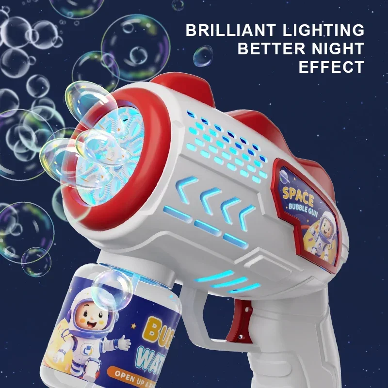 Electric Bubble Gun Astronaut Kids Toy Bubbles Machine Automatic Soap Blower Light Summer Outdoor Party Games Children Gift,bubble gun