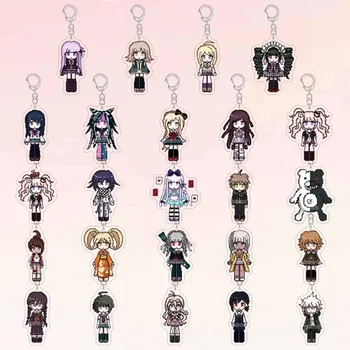 Danganronpa Anime Portachiavi Komaeda Nagito Portachiavi Kirigiri Kyouko Nanami ChiaKi Acrilico Portachiavi Borse Pendent Amico Regali per bambini