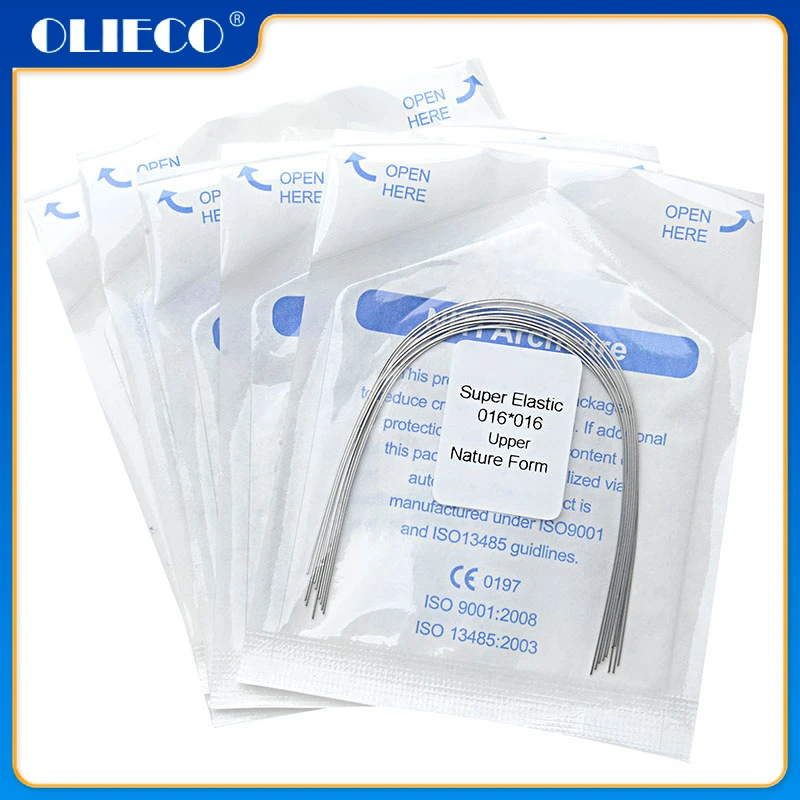 

50pcs OLIECO Dental Super Elastic Niti Arch Wires Natural Form Orthodontic Archwire Rectangular Type Clinic Ortho Material Tools