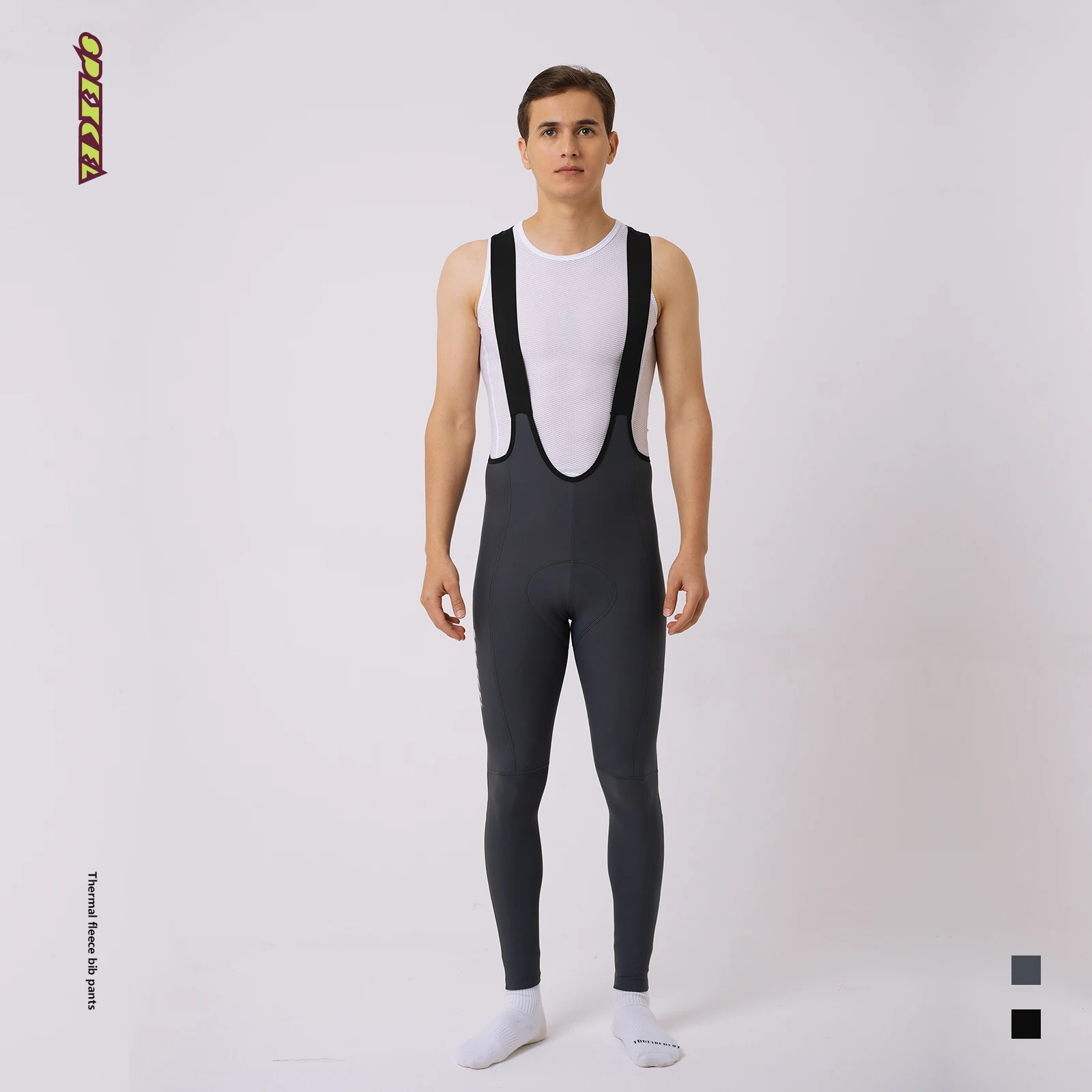 SPEXCEL PRO winter thermal fleece cycling bib pants flat lock with Italy elastic pad cycling FOR Long time ride