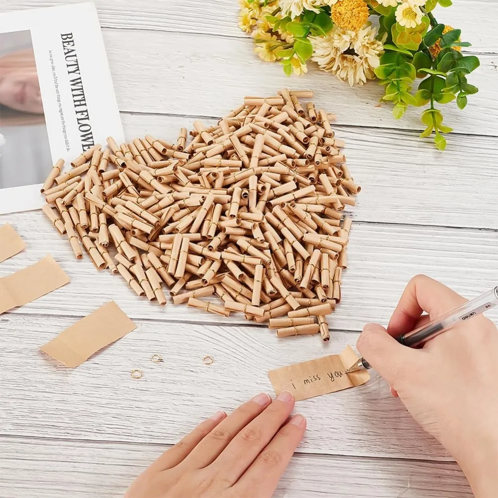 Mini Paper Scrolls 400 Pcs Vintage Scroll Paper Message Roll 2.3x0.8 inch Mini Writable Scrolls Write-On-It Message
