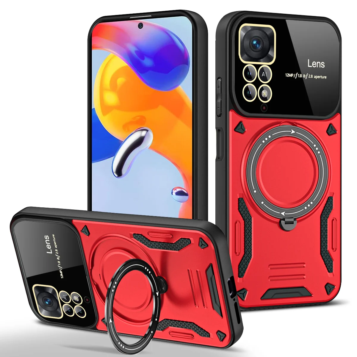 360° Rotating Magnetic Bracket Armored Phone Case Protective Cover