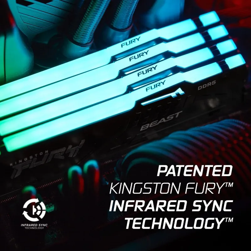 Fury Beast RGB 64GB (2x32GB) 6000MT/s DDR5 CL30 Desktop Memory AMD Expo Plug N Play Kit of 2