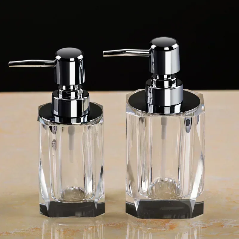 Crystal Glass Hand Sanitizer Bottle Soap Dispenser Lotion Shampoo Bottle Bathroom Accessories
