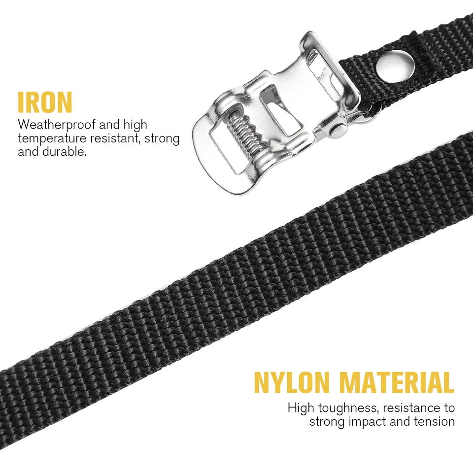 4 Sangles Orteil Vélo BESPORTBLE - Nylon Réglable - Cale-pieds Pour VTT Et Ville