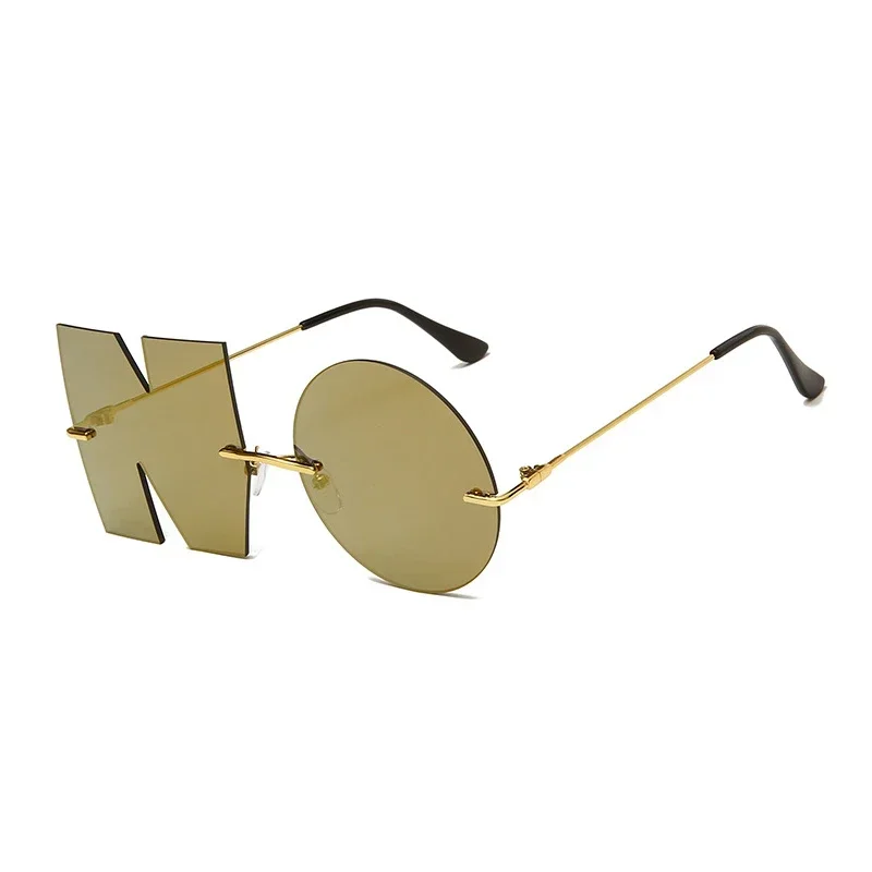 Women Fashion Unique NO Letter Eyewear Men Punk Goggles Shades UV400 Female Sun Glasses
