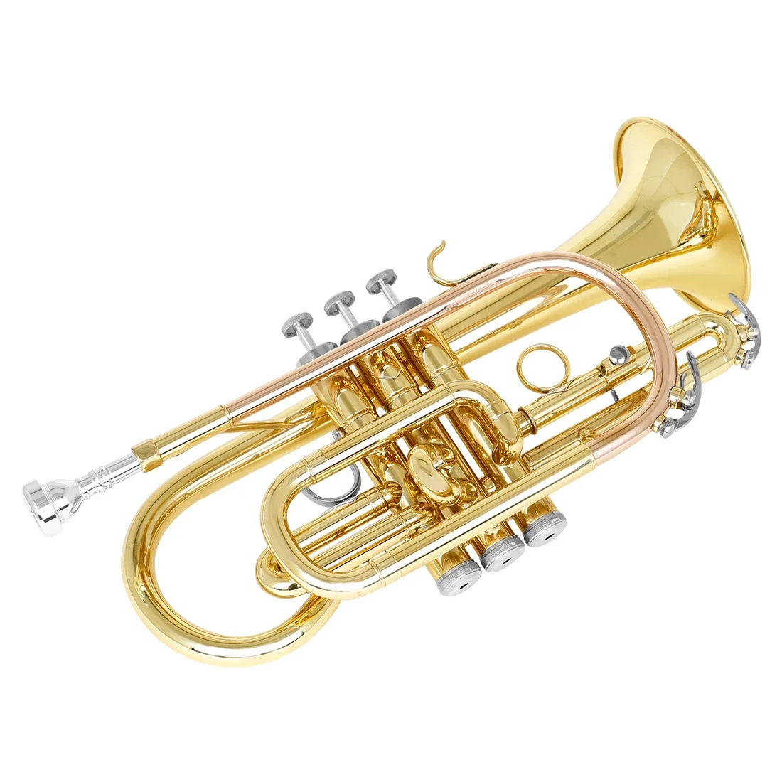 SLADE LDS830 Bb Cornet Gold Plated Cornet Horn Professional Brass Instrument With Case Mouthpiece Gloves Parts & Accessories