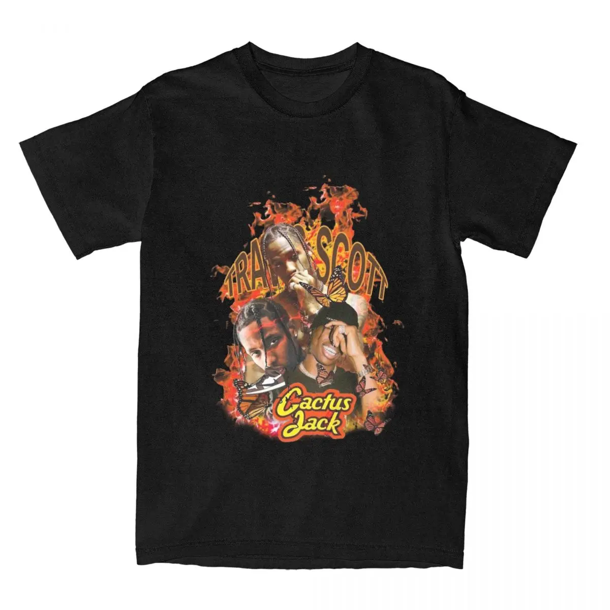 Travis Scotts Rapper Magliette Da Uomo Novità Tees Manica Corta Girocollo T-Shirt Cotone Top Di Grandi Dimensioni