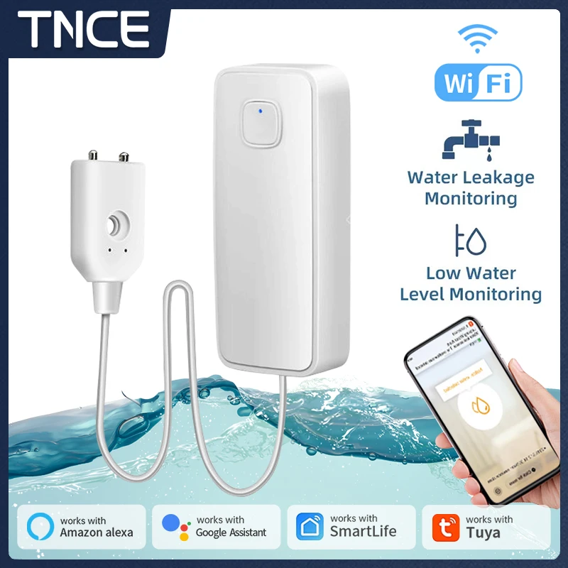 TNCE TUYA WIFI Smart Water Leak Sensor Water Overflow Level Detector Security Home Alarm Leakage Alarm APP Remote Monitor