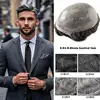0.04-0.06mm Male Hair Prosthesis Soft Knotted Skin Toupee Men Durable Wigs 100% Human Hair System Unit Capillary Prosthesis 1