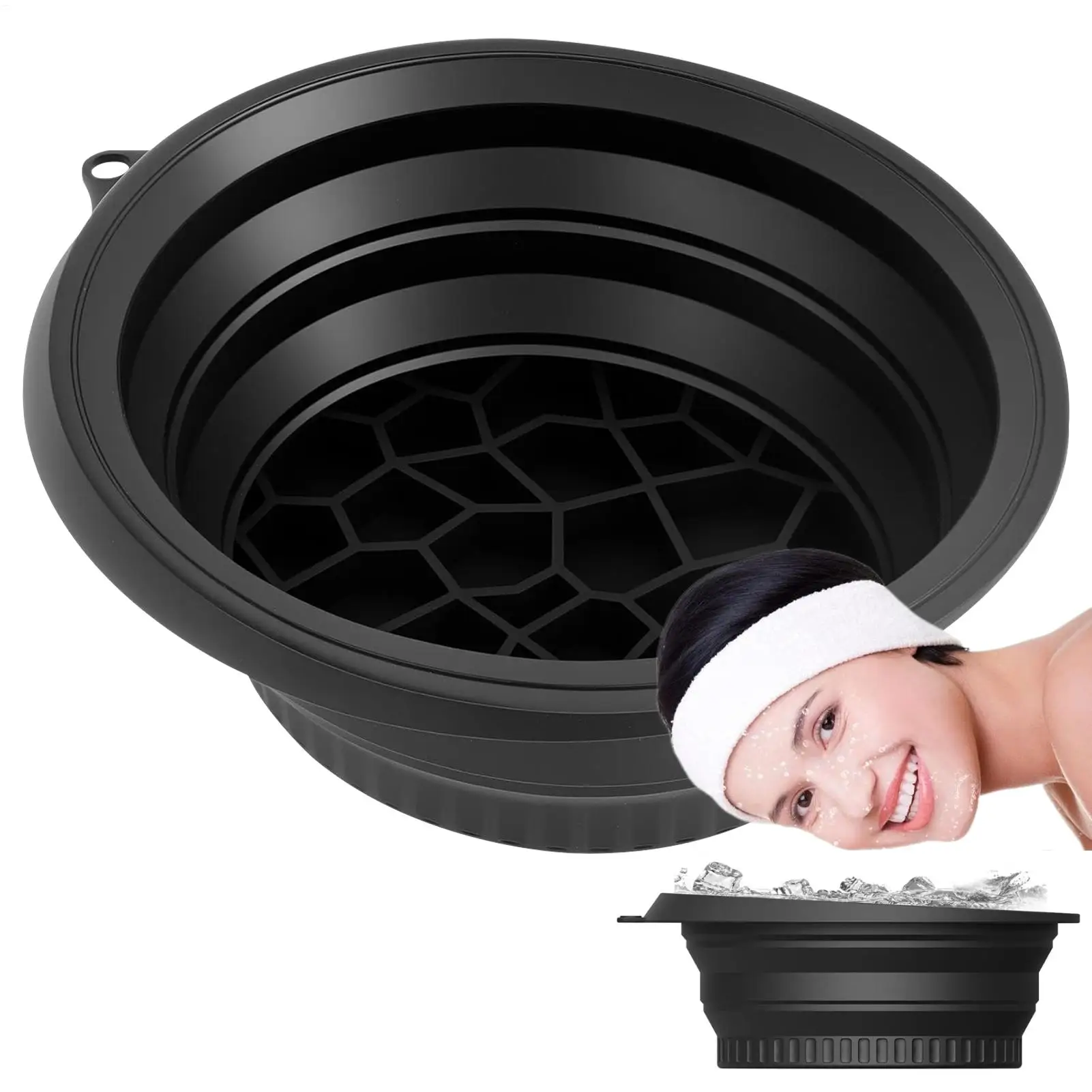 1PC Folding Basin Silicone Facial Ice Bath Bowl Collapsible Ice Bath Bowl Efficient Washing Basin Silicone Ice Bath Bowl