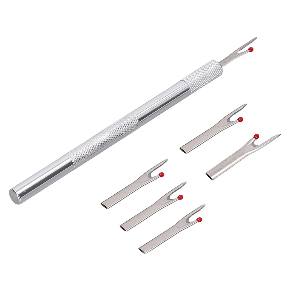 Sewing seam cutter metal seam ripper set 5Pcs replacement blade handle stitch unpicker