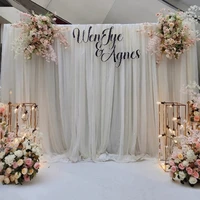 Tulle Curtain White Background Roller Curtain Wedding Party Arch Drape Hotel Banquet Outdoor Activities Decorative Valance Drape 1