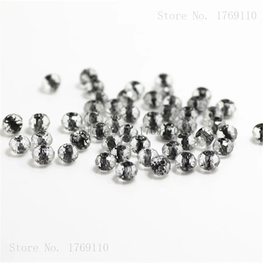 Isywaka Light Blue Faceted Crystal Glass Beads, 50pcs 4x6mm Rondelle Spacer Beads