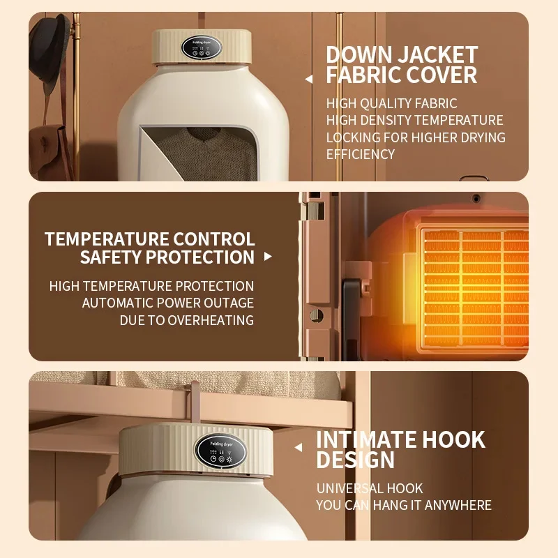 110V 220V 600W Multifunctional Household Foldable Electric Clothes Dryer Home Small Baby Drying Portable Timing Air Dryer 4